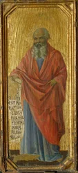 Il profeta Geremia (dettaglio dalla predella della Maestà di Duccio)