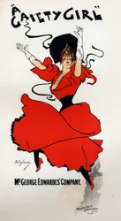 Arte. Intrattenimento. Una ragazza gaia, operetta di Owen Halls e Sidney Jones. Poster di Dudley Hardy, Inghilterra