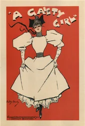 Poster per la commedia musicale A Gaiety Girl di Sidney Jones, 1895