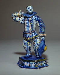 Una figura di Arlecchino di Delft olandese, c.1720