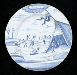 Piatto di Delft raffigurante il mese di gennaio