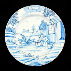Piatto di Delft raffigurante il mese di giugno