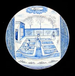 Piatto di Delft raffigurante il mese di marzo
