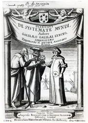 Frontespizio di Dialogus De Systemate Mundi di Galileo (1564-1642), pubblicato a Leida 1635