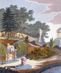Decorazioni da giardino, da Magazine of Garden Gems di G. van Laar, pubblicato 1802