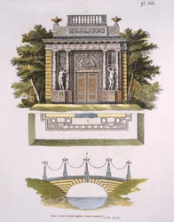 Decorazioni da giardino, da Magazine of Garden Gems di G. van Laar, pubblicato nel 1802