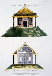 Ornamento da giardino dal Magazine of Garden Gems di G. van Laar, pubblicato nel 1802
