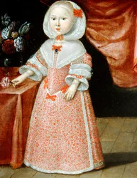 Ragazza che Tiene un Fiore Rosa e Bianco, c.1640