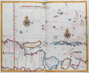 Mappa delle isole di Giava; Madura; Bali e altre isole
