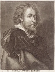 Ritratto di Peter Paul Rubens, tavola 30 da una serie di ritratti di artisti, inciso da Joannes Meyssens