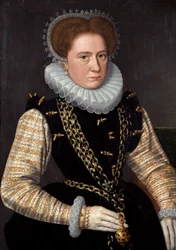 Ritratto di una dama in costume spagnolo, c.1585