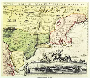 La mappa Restitutio-Allardt di New Amsterdam, incisa e pub. da Carolus Allardt, 1673