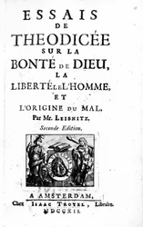 Pagina del titolo di Theodicee di Gottfried Leibniz, seconda edizione pubblicata 1712