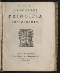 Pagina del titolo di Principia philosophiae di René Descartes