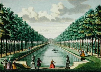 Vista del padiglione e del canale, da 