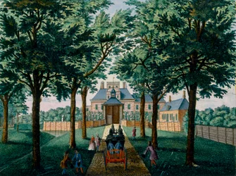 Casa di Westerhout, da Het Zeganpralent Kennemerlant di Hendrick de Leth e Matthias Brouerius Van Nidek, pubblicato c.1700-1730