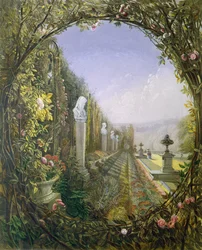 La finestra a traliccio, giardini di Trentham Hall, da 