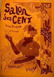 Una donna che esamina un invito, Salon des Cent