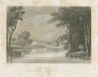 Rolleston Hall: incisione a linee, nd [c 1840]