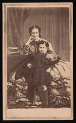 Ritratto di Eugenie de Montijo 1826-1920 e figlio, circa anni 1860