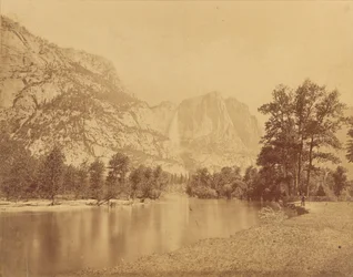 Cascate dello Yosemite. (Grande Orso Grizzly.) Caduta di 2600 piedi.