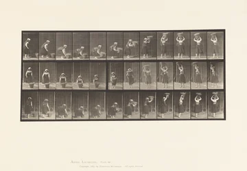 Tavola 230. Sollevare un cestino da 30 libbre da terra alla testa, girarsi, 1885