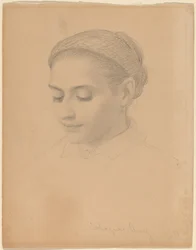 Testa di una giovane donna