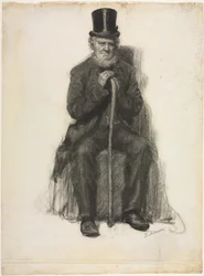 Studio di un vecchio uomo, possibilmente uno studio per il ritratto di Peter Folger, c. 1886