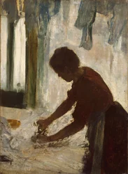 Una donna che stira