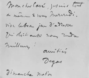 Lettera autografa ad Albert Boulanger-Cave