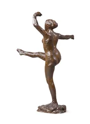 Ballerina, quarta posizione frontale, sulla gamba sinistra, terzo studio