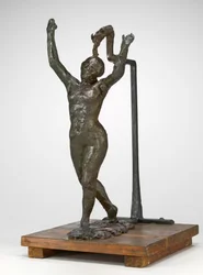 Ballerina che si muove in avanti, braccia alzate