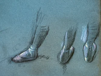 Ballerina di spalle e tre studi di piedi (dettaglio)