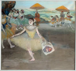 Ballerina con il bouquet che saluta sul palco (1878)