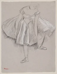 Ballerina che aggiusta la sua scarpetta, primi anni 1880