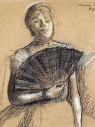 Dettaglio ballerina (1876 circa). Edgar Degas (1834-1917). Pastello e carboncino su carta vergata. Musee des Beaux-Arts de la Ville de Paris, PeuPalais.