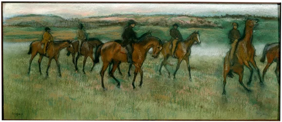 Cavalli da corsa in esercizio, c1880