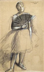 Ballerina con ventaglio (1876 circa). Edgar Degas (1834-1917). Pastello e carboncino su carta vergata. Musee des Beaux-Arts de la Ville de Paris, PeuPalais.