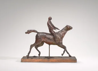 Cavallo al galoppo, girando la testa a destra, i piedi non toccano il suolo