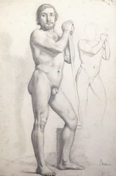 Uomo nudo in piedi, ca. 1856