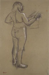 Donna nuda che si asciuga