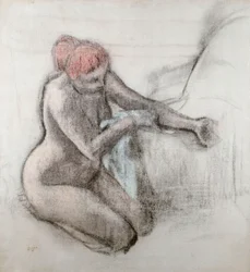Donna nuda che si asciuga dopo il bagno, ca. 1898