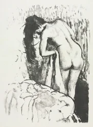 Donna nuda in piedi, si asciuga, 1891-1892