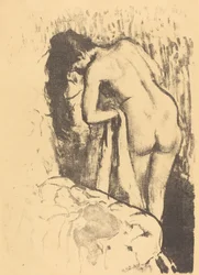 Donna nuda in piedi, si asciuga, c. 1890