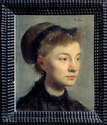 Ritratto di una giovane donna. Dipinto di Edgar Degas (1834-1917). 1867. Parigi, Museo d