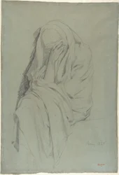 Studio per Vecchia italiana (recto); studio di panneggio (verso)