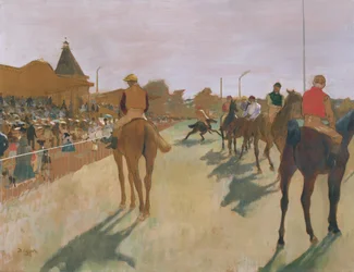 La parata, o cavalli da corsa davanti alle tribune, c.1866-68