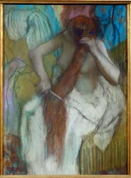 Donna che si pettina (pastello)