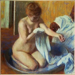 Donna in una vasca da bagno (pastello su carta)