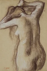Giovane donna nuda che si pettina, c.1889-90